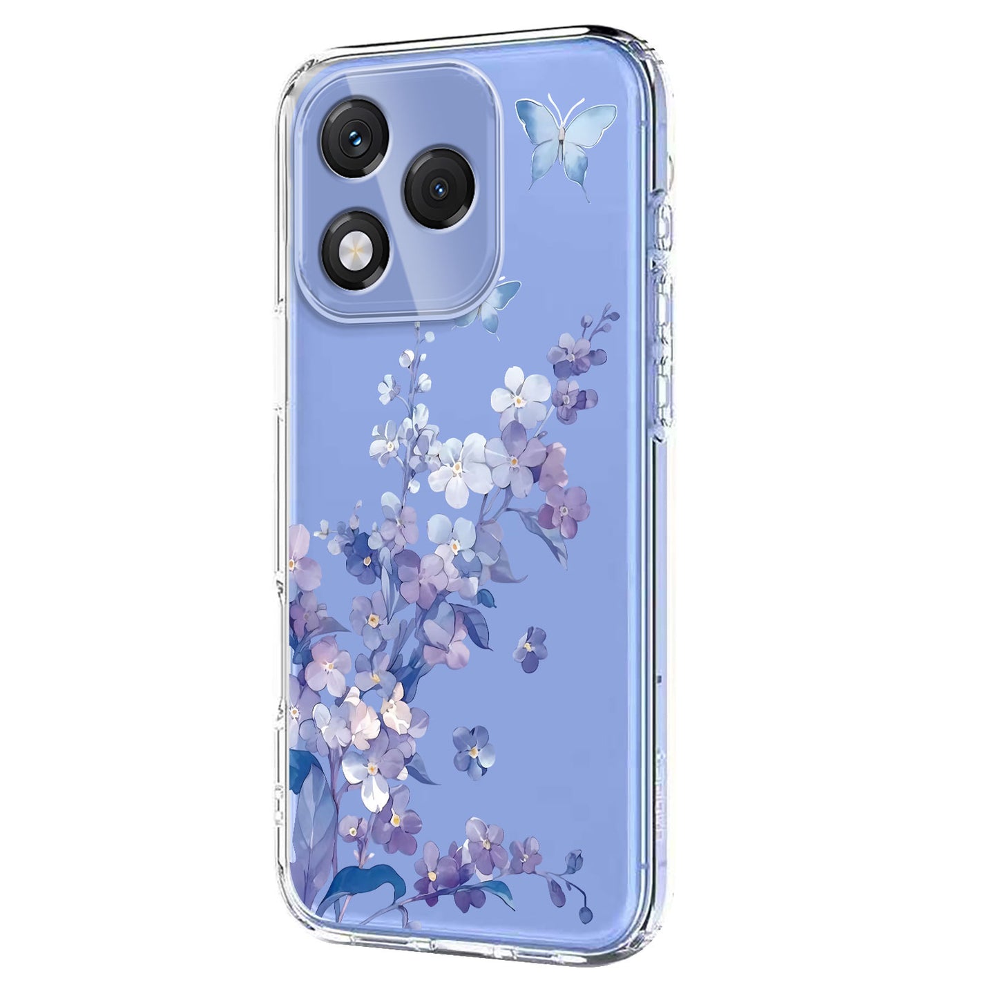For-Honor-400-Lite-5G-Case-Butterfly-Floral-Pattern-Printing-TPU-Phone-Back-Cover-Violets