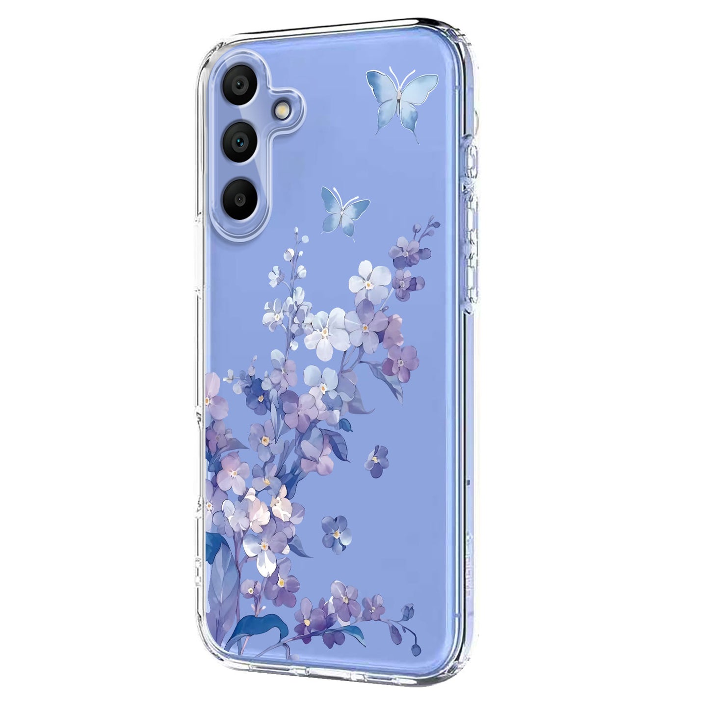 For-Samsung-Galaxy-A16-4G-/-Galaxy-A16-5G-Case-Butterfly-Floral-Pattern-Printing-TPU-Phone-Back-Cover-Violets