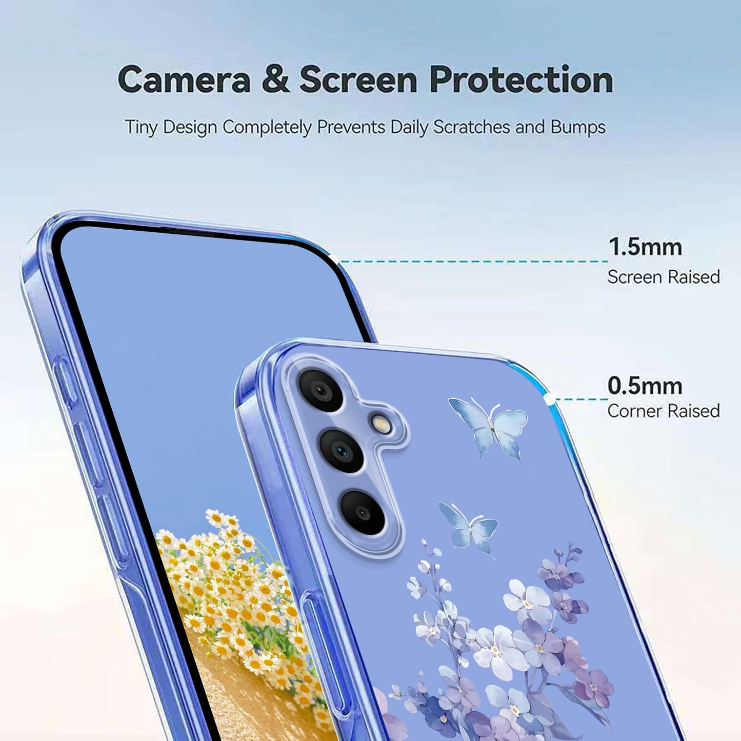 For-Samsung-Galaxy-A16-4G-/-Galaxy-A16-5G-Case-Butterfly-Floral-Pattern-Printing-TPU-Phone-Back-Cover-Violets