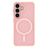 For-Samsung-Galaxy-S25-FE-Case-Compatible-with-MagSafe-WANLONFENG-QB-Series-PC-TPU-Phone-Cover-with-Screen-Film-Pink