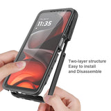 Clear-Case-for-Motorola-Moto-G86-5G-PC-+-TPU-Phone-Back-Cover-with-PET-Screen-Film-Red