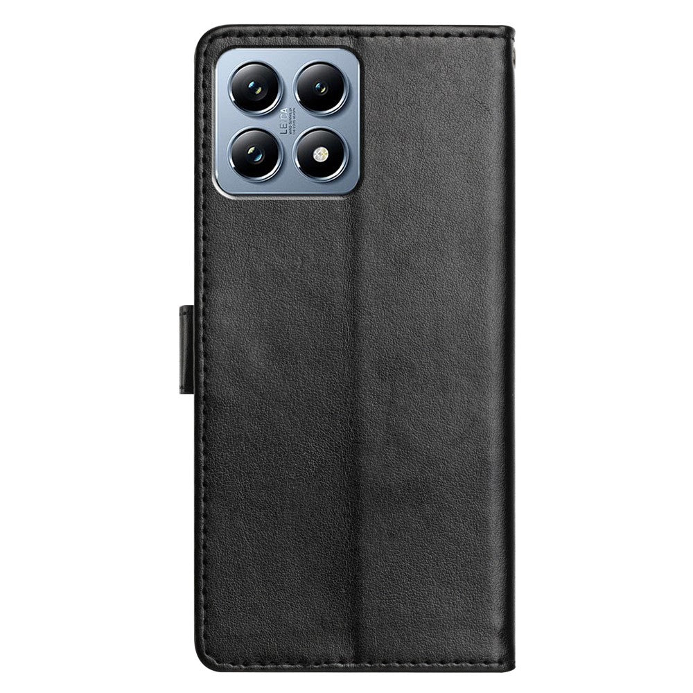 For-Xiaomi-15T-Pro-Leather-Case-Wallet-Stand-Phone-Cover-with-Handy-Strap-Black