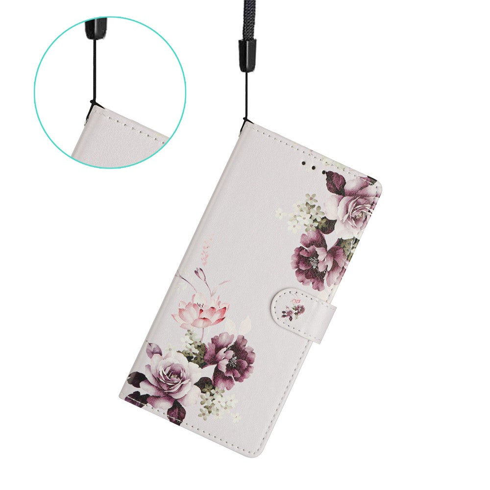 For-Xiaomi-15T-Pro-Case-Pattern-Printing-Wallet-Stand-Flip-Leather-Phone-Cover-with-Strap-Cross-Rose