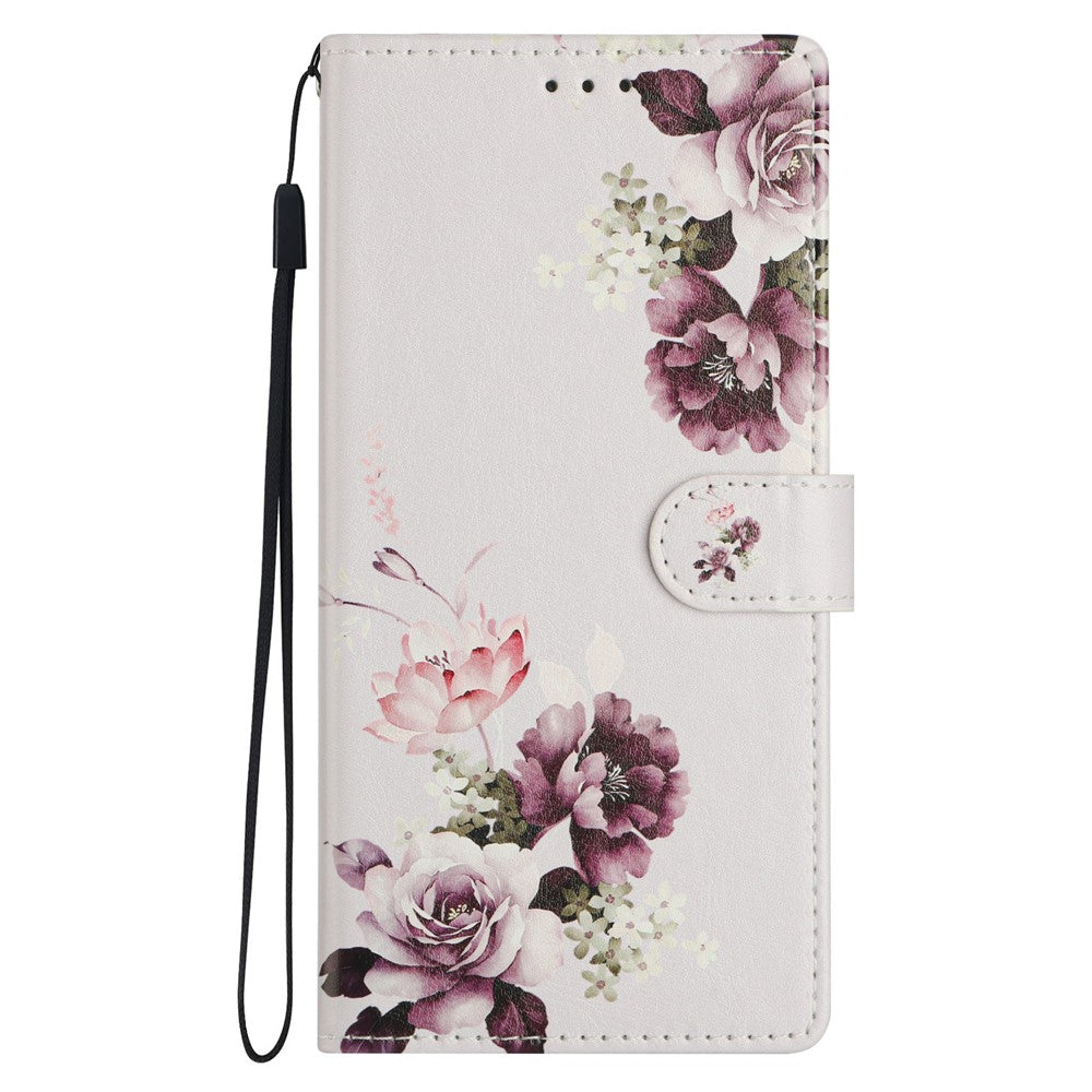 For-Xiaomi-15T-Pro-Case-Pattern-Printing-Wallet-Stand-Flip-Leather-Phone-Cover-with-Strap-Cross-Rose