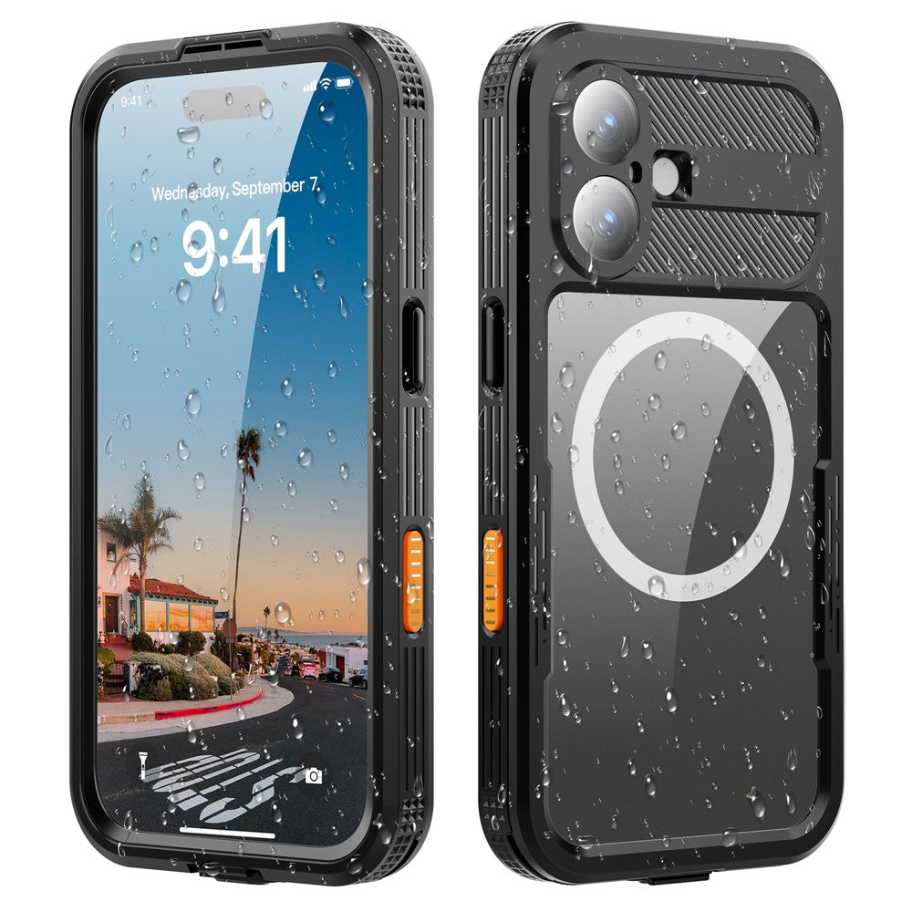 REDPEPPER-For-iPhone-17-IP68-Waterproof-Case-Clear-Back-Phone-Cover-Compatible-with-MagSafe-Black