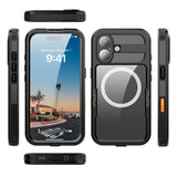 REDPEPPER-For-iPhone-17-IP68-Waterproof-Case-Clear-Back-Phone-Cover-Compatible-with-MagSafe-Black