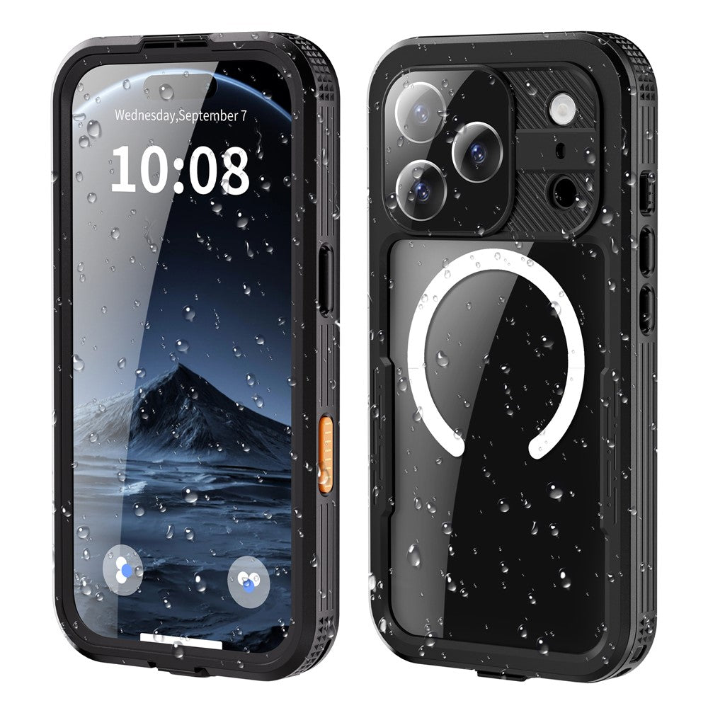 REDPEPPER-For-iPhone-17-Pro-IP68-Waterproof-Case-Clear-Back-Phone-Cover-Compatible-with-MagSafe-Black