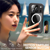 REDPEPPER-For-iPhone-17-Pro-IP68-Waterproof-Case-Clear-Back-Phone-Cover-Compatible-with-MagSafe-Black