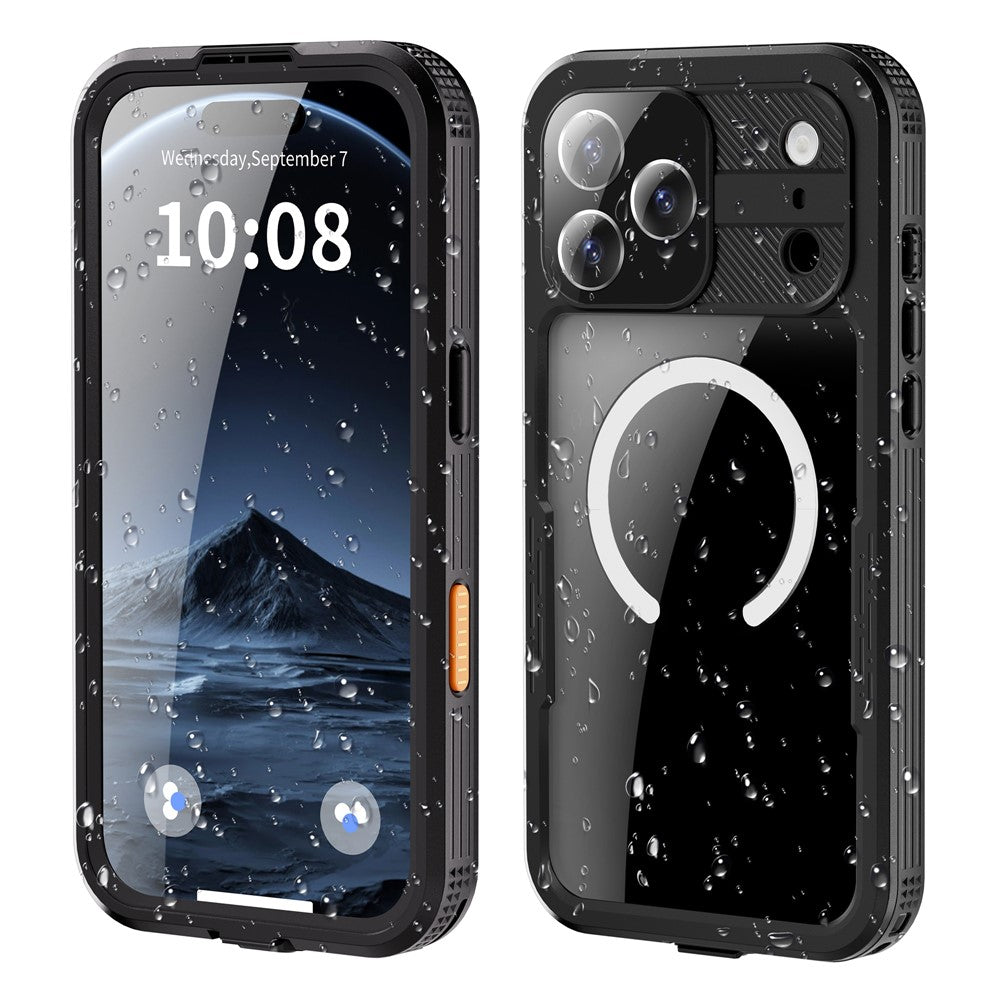 REDPEPPER-For-iPhone-17-Pro-Max-IP68-Waterproof-Case-Clear-Back-Phone-Cover-Compatible-with-MagSafe-Black