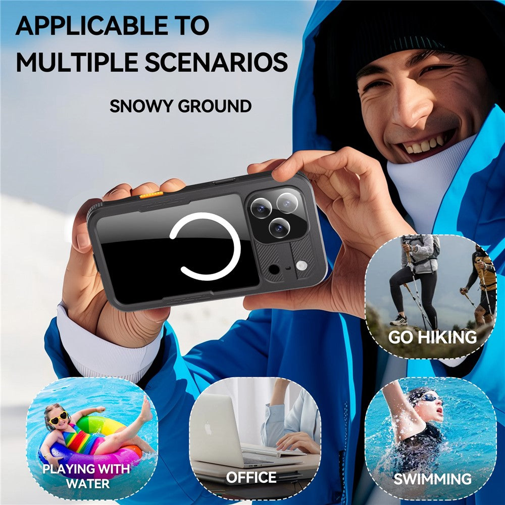 REDPEPPER-For-iPhone-17-Pro-Max-IP68-Waterproof-Case-Clear-Back-Phone-Cover-Compatible-with-MagSafe-Black