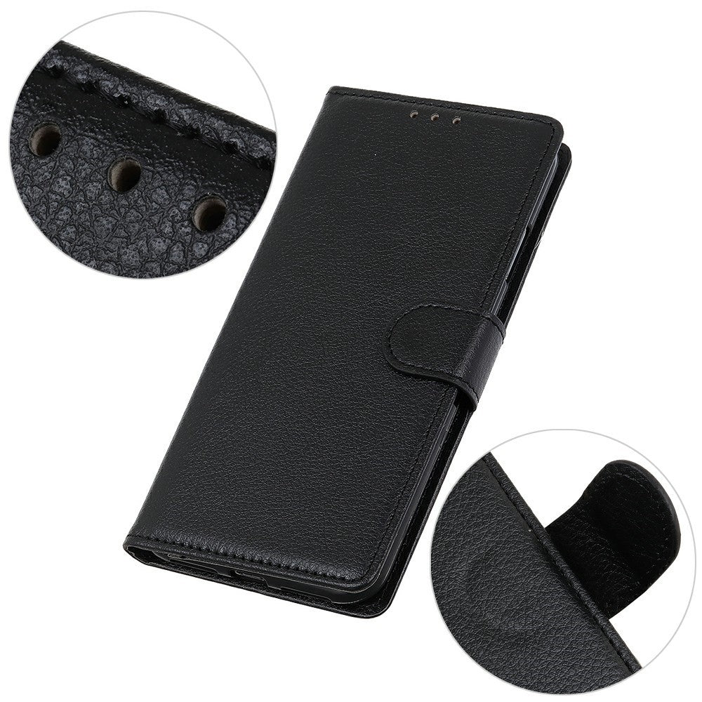 For-Xiaomi-Redmi-15C-5G-(EU)-(173mm)-/-15C-4G-(EU)-(173mm)-Wallet-Case-PU-Leather-Phone-Cover-Litchi-Texture-Black