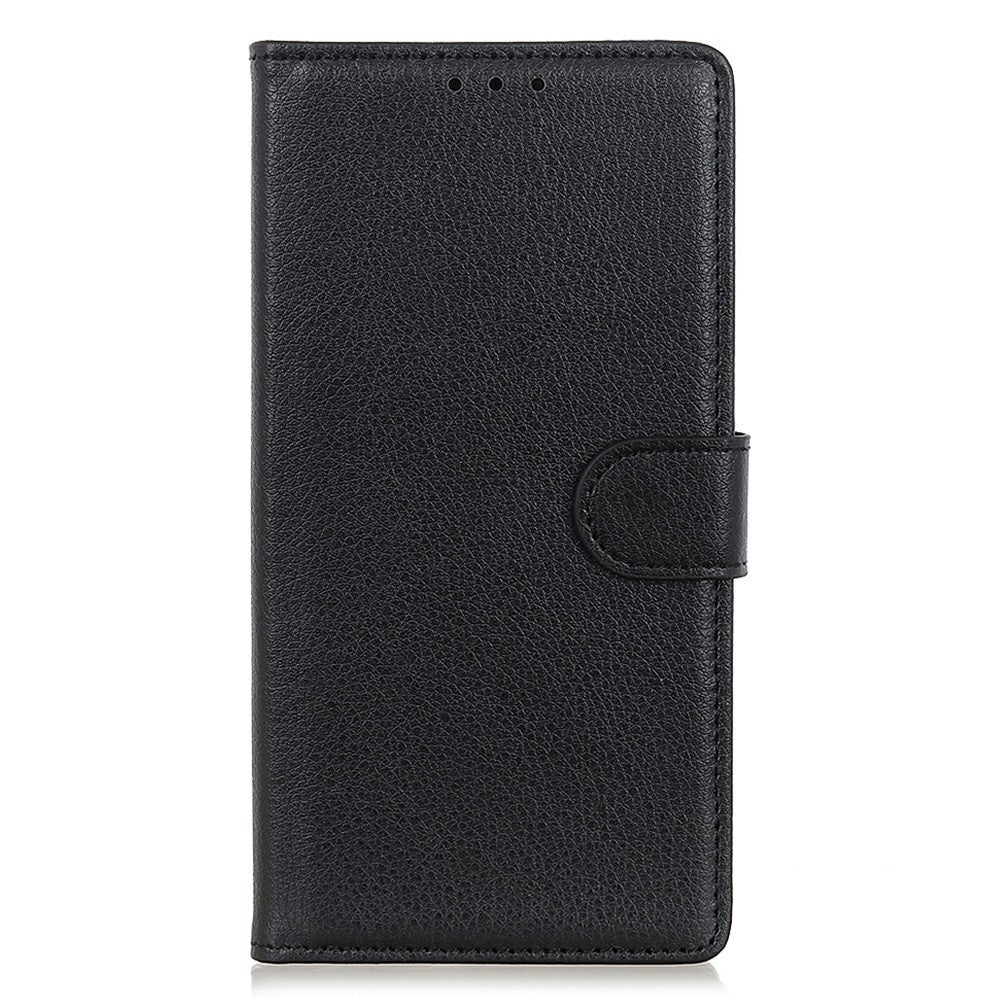 For-Xiaomi-Redmi-15C-5G-(EU)-(173mm)-/-15C-4G-(EU)-(173mm)-Wallet-Case-PU-Leather-Phone-Cover-Litchi-Texture-Black