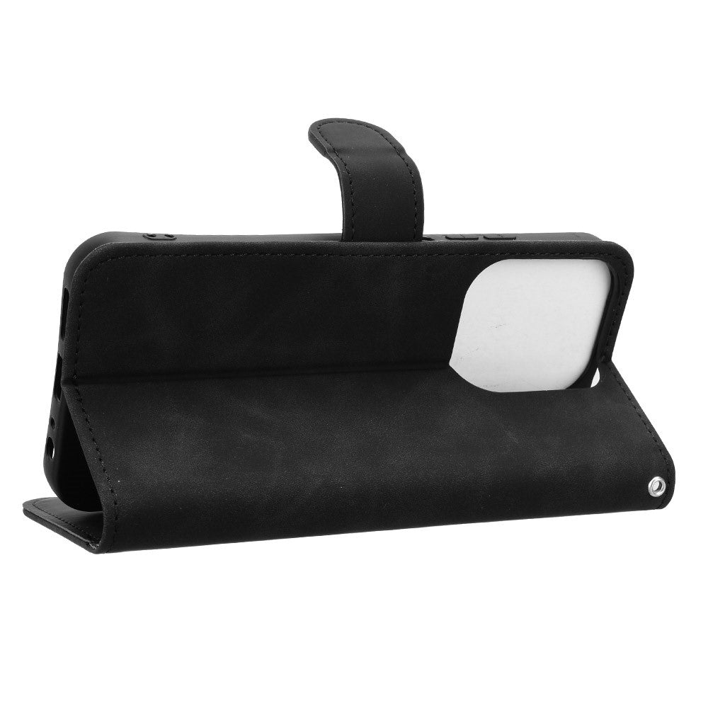 For-Xiaomi-Redmi-15C-5G-(EU)-(173mm)-/-15C-4G-(EU)-(173mm)-Leather-Case-Skin-Feel-Anti-Drop-Wallet-Flip-Phone-Cover-Black