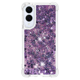 For-Samsung-Galaxy-S25-Edge-TPU-Case-Glitter-Quicksand-Shockproof-Phone-Back-Cover-Dark-Purple-/-Hearts