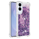 For-Samsung-Galaxy-S25-Edge-TPU-Case-Glitter-Quicksand-Shockproof-Phone-Back-Cover-Dark-Purple-/-Hearts