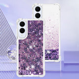 For-Samsung-Galaxy-S25-Edge-TPU-Case-Glitter-Quicksand-Shockproof-Phone-Back-Cover-Dark-Purple-/-Hearts