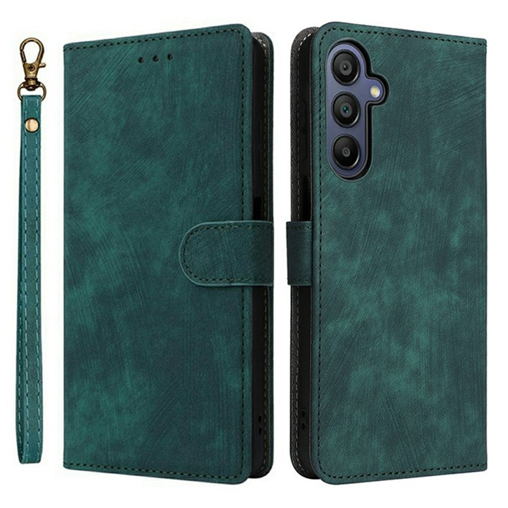 For-Samsung-Galaxy-A17-5G-/-A17-4G-Case-Wallet-RFID-Blocking-PU-Leather-Phone-Cover-Stand-with-Strap-Green