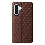 For-Samsung-Galaxy-A17-5G-/-A17-4G-Case-Wallet-Rhombus-Imprint-Leather-Phone-Cover-Brown