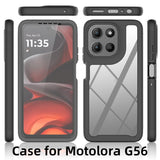 Clear-Case-for-Motorola-Moto-G56-5G-PC-+-TPU-Phone-Back-Cover-with-PET-Screen-Film-Black