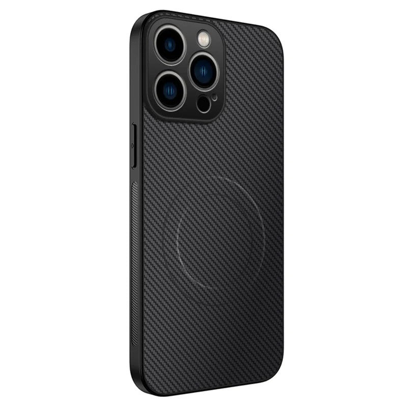 For-iPhone-16-Pro-Case-Compatible-with-MagSafe-WANLONFENG-TQ-Series-Carbon-Fiber-Texture-PC-TPU-Phone-Cover-Black
