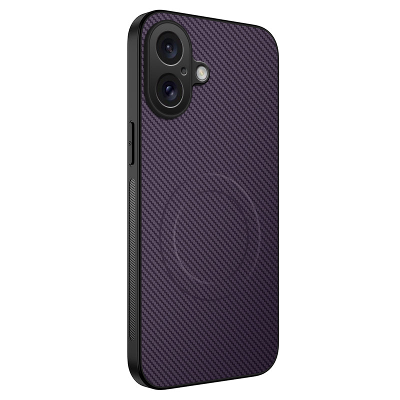 For-iPhone-17-Case-Compatible-with-MagSafe-WANLONFENG-TQ-Series-Carbon-Fiber-Texture-PC-TPU-Phone-Cover-Purple
