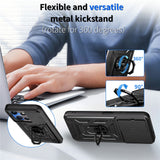 For-Xiaomi-Redmi-15C-5G-(EU)-(173mm)-/-15C-4G-(EU)-(173mm)-Case-with-Slide-Camera-Lid-PC-+-TPU-Kickstand-Phone-Cover-Black