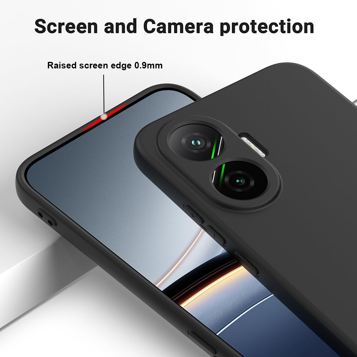 For-Xiaomi-Redmi-Turbo-4-Pro-5G-/-Xiaomi-Poco-F7-5G-Liquid-Silicone-Case-Phone-Back-Cover-with-Hand-Strap-Black