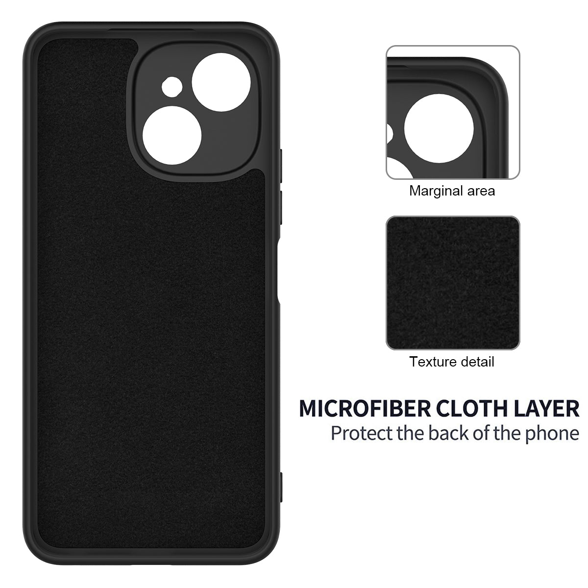 For-TECNO-Spark-40C-Liquid-Silicone-Case-Phone-Back-Cover-with-Hand-Strap-Black