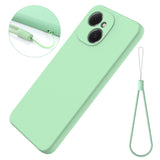 For-TECNO-Spark-40C-Liquid-Silicone-Case-Phone-Back-Cover-with-Hand-Strap-Green