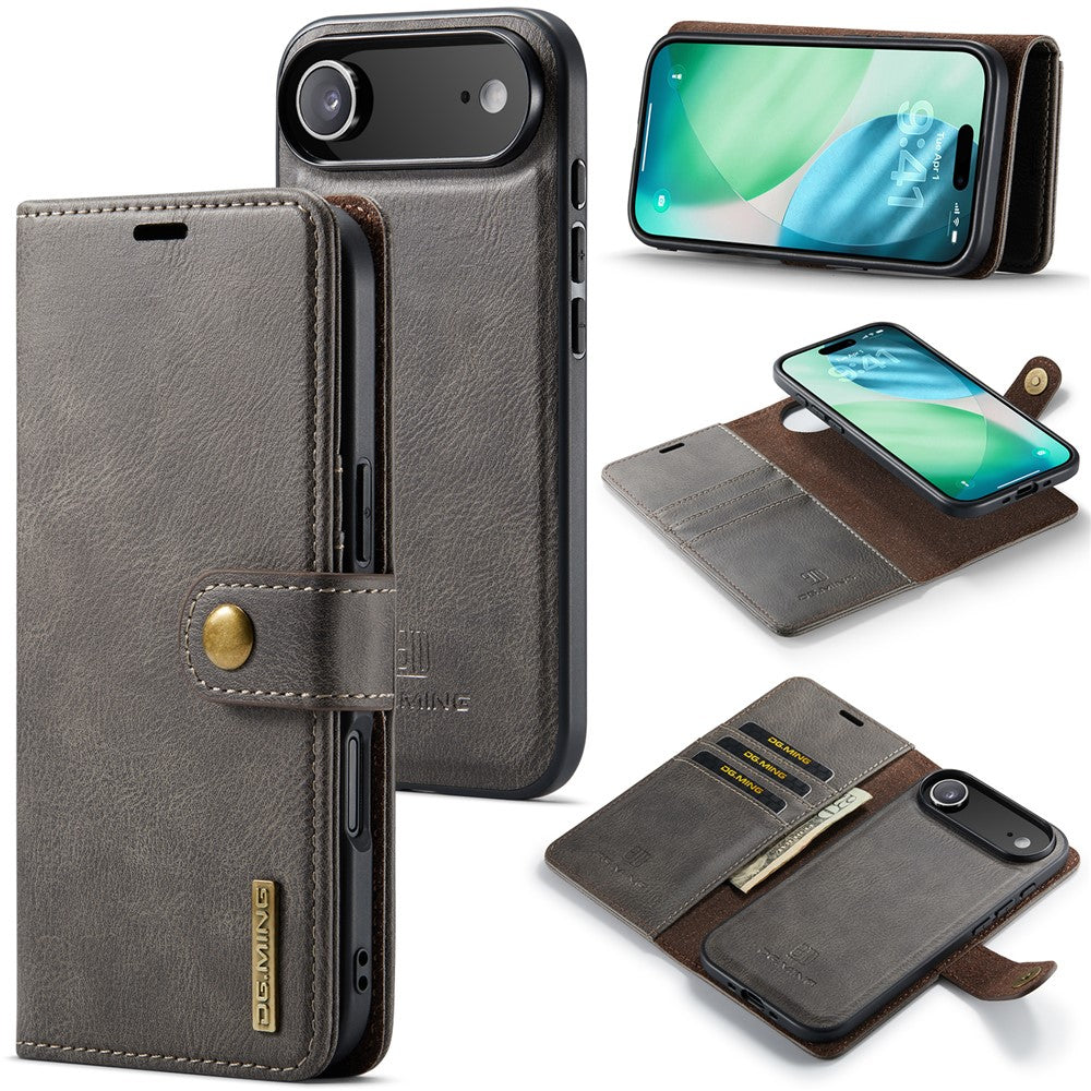 DG.MING-for-iPhone-Air-Case-Detachable-Split-Leather-Phone-Cover-Grey