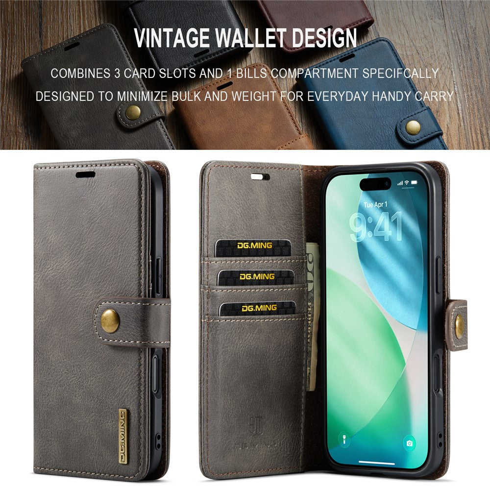DG.MING-for-iPhone-Air-Case-Detachable-Split-Leather-Phone-Cover-Grey
