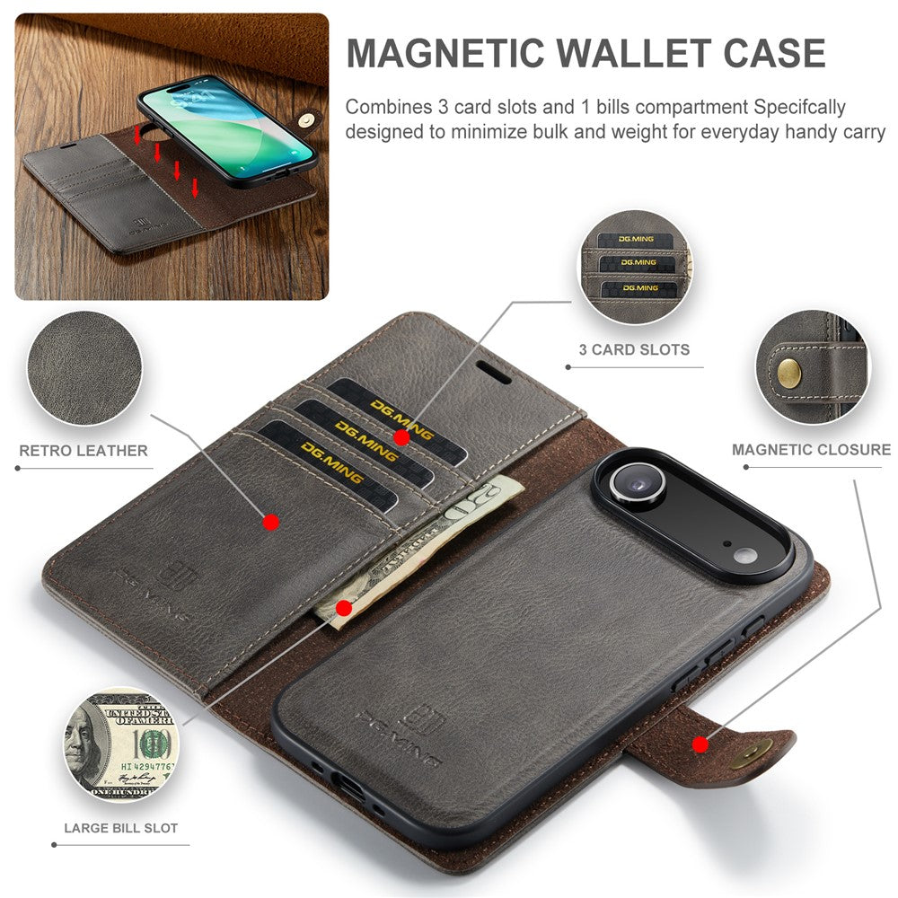 DG.MING-for-iPhone-Air-Case-Detachable-Split-Leather-Phone-Cover-Grey