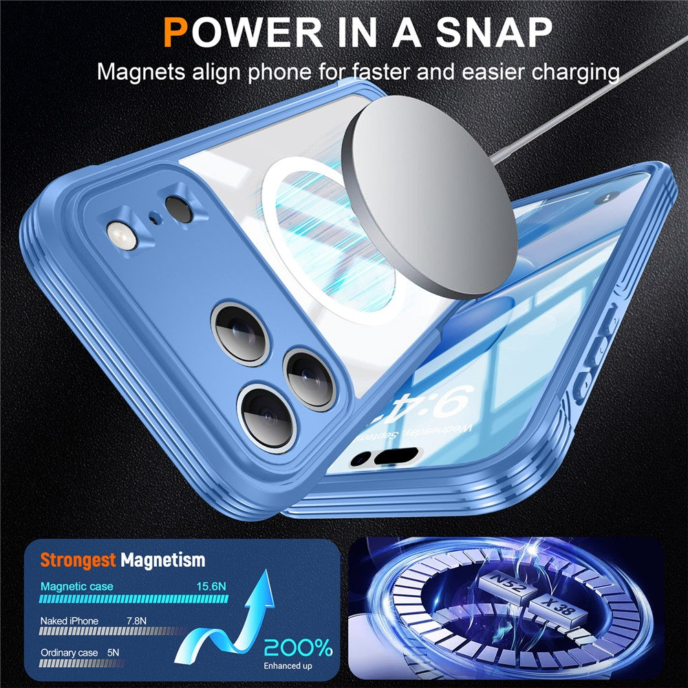 For-iPhone-17-Pro-Max-Case-Compatible-with-MagSafe-PC-+-TPU-Phone-Cover-with-Tempered-Glass-Screen-Film-Sky-Blue