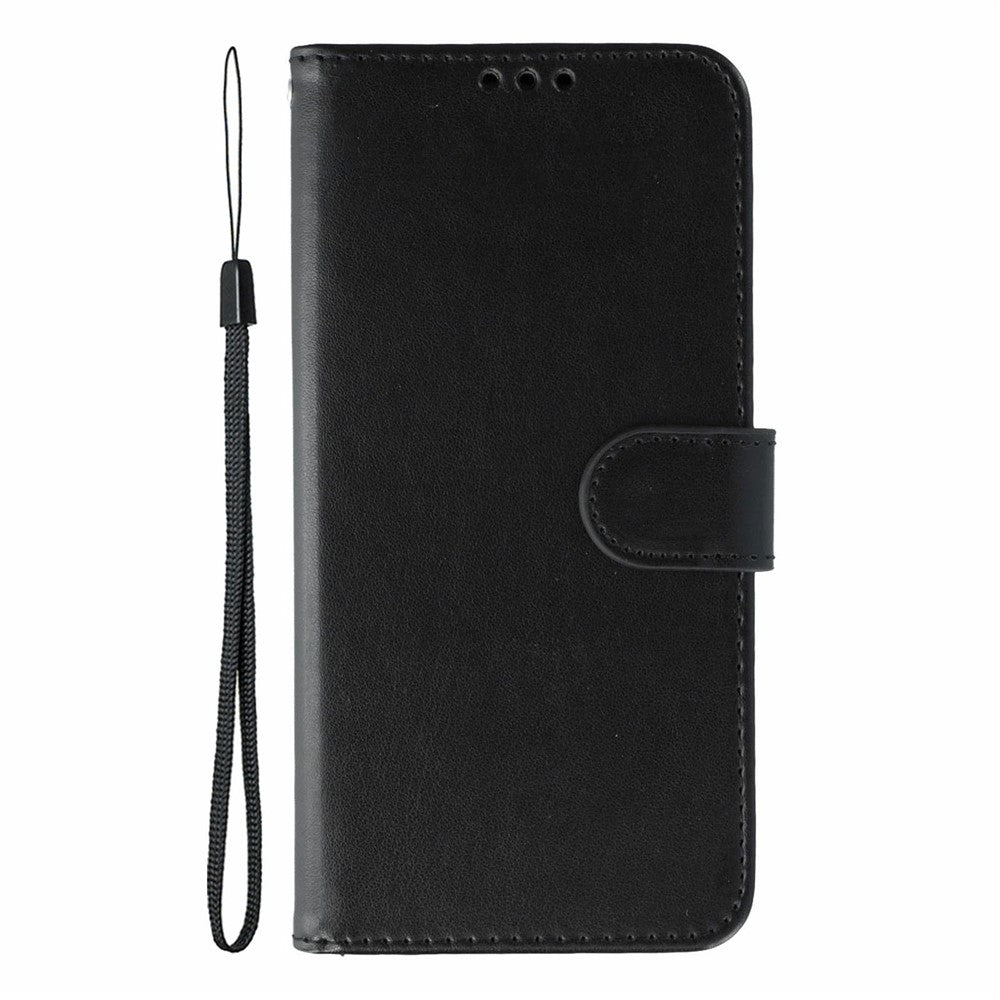 For-Xiaomi-Redmi-15-5G-(Global)-(169mm)-/-Poco-M7-4G-(169mm)-Case-PU-Leather-Flip-Wallet-Phone-Cover-with-Strap-Black