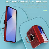 For-Samsung-Galaxy-Z-Flip7-5G-Case-PC-+-TPU-Shockproof-Phone-Back-Cover-with-Kickstand-Red
