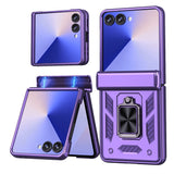 For-Samsung-Galaxy-Z-Flip7-5G-Case-PC-+-TPU-Shockproof-Phone-Back-Cover-with-Kickstand-Purple