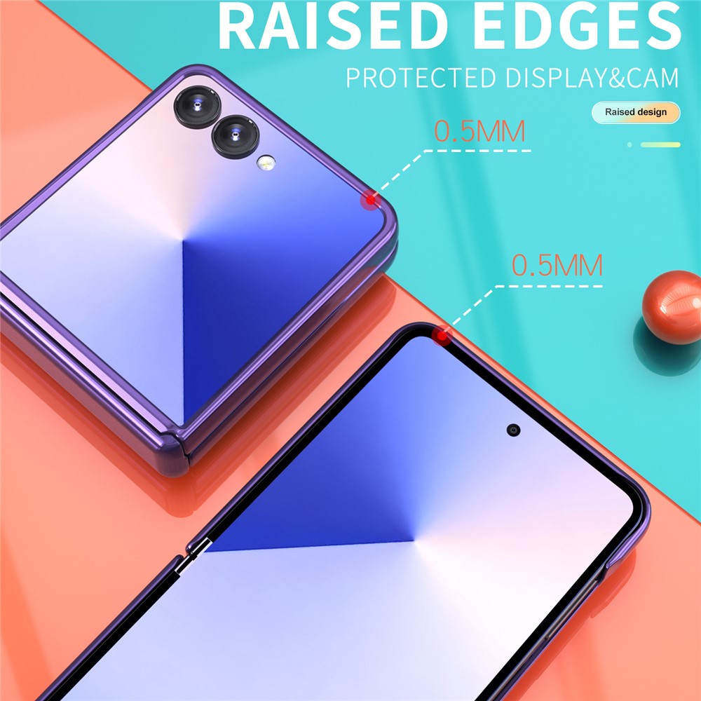 For-Samsung-Galaxy-Z-Flip7-5G-Case-PC-+-TPU-Shockproof-Phone-Back-Cover-with-Kickstand-Purple