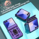 For-Samsung-Galaxy-Z-Flip7-5G-Case-PC-+-TPU-Shockproof-Phone-Back-Cover-with-Kickstand-Purple