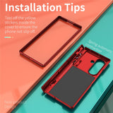 For-Samsung-Galaxy-Z-Fold7-5G-Case-PC-+-TPU-Shockproof-Phone-Back-Cover-with-Kickstand-Red