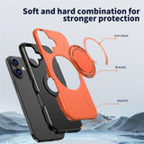 For-iPhone-17-Magnetic-Case-Rotating-Kickstand-TPU-+-PC-Phone-Cover-Orange