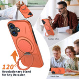 For-iPhone-17-Magnetic-Case-Rotating-Kickstand-TPU-+-PC-Phone-Cover-Orange