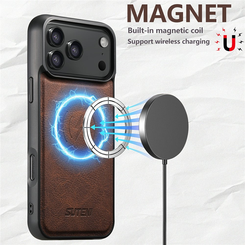SUTENI-G5-For-iPhone-17-Pro-Max-Case-Compatible-with-MagSafe-Litchi-Texture-Leather-Back-Cover-Brown