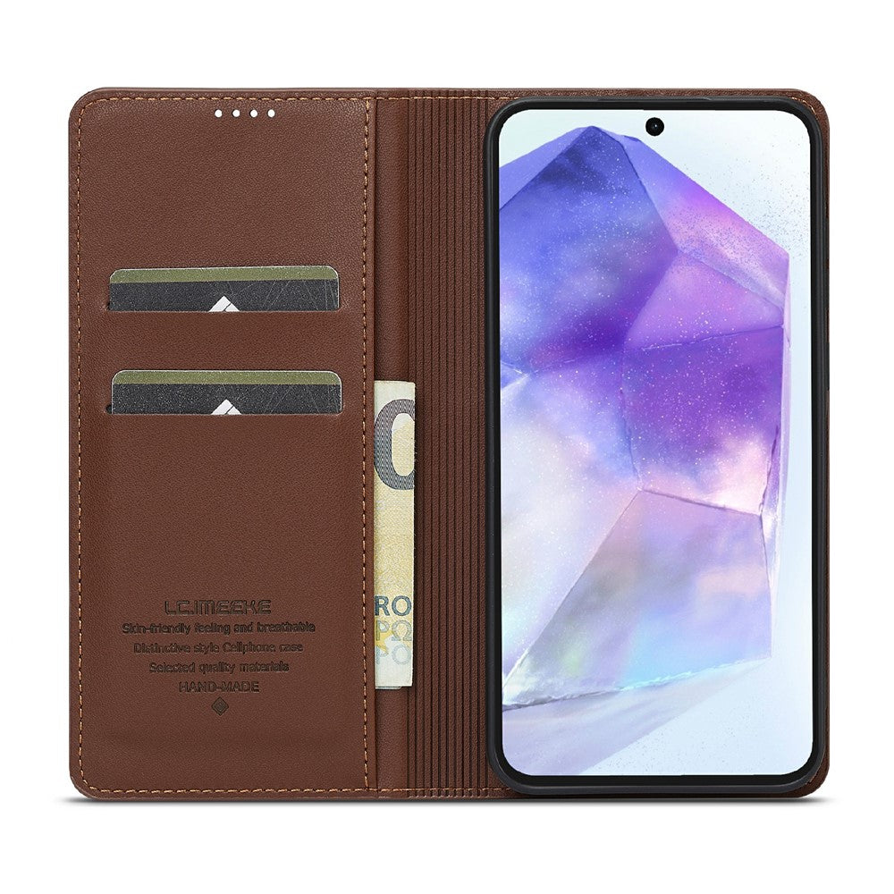 LC.IMEEKE-L1-Series-for-Samsung-Galaxy-S25-FE-Case-PU-Leather-Wallet-Stand-Protective-Phone-Cover-Brown