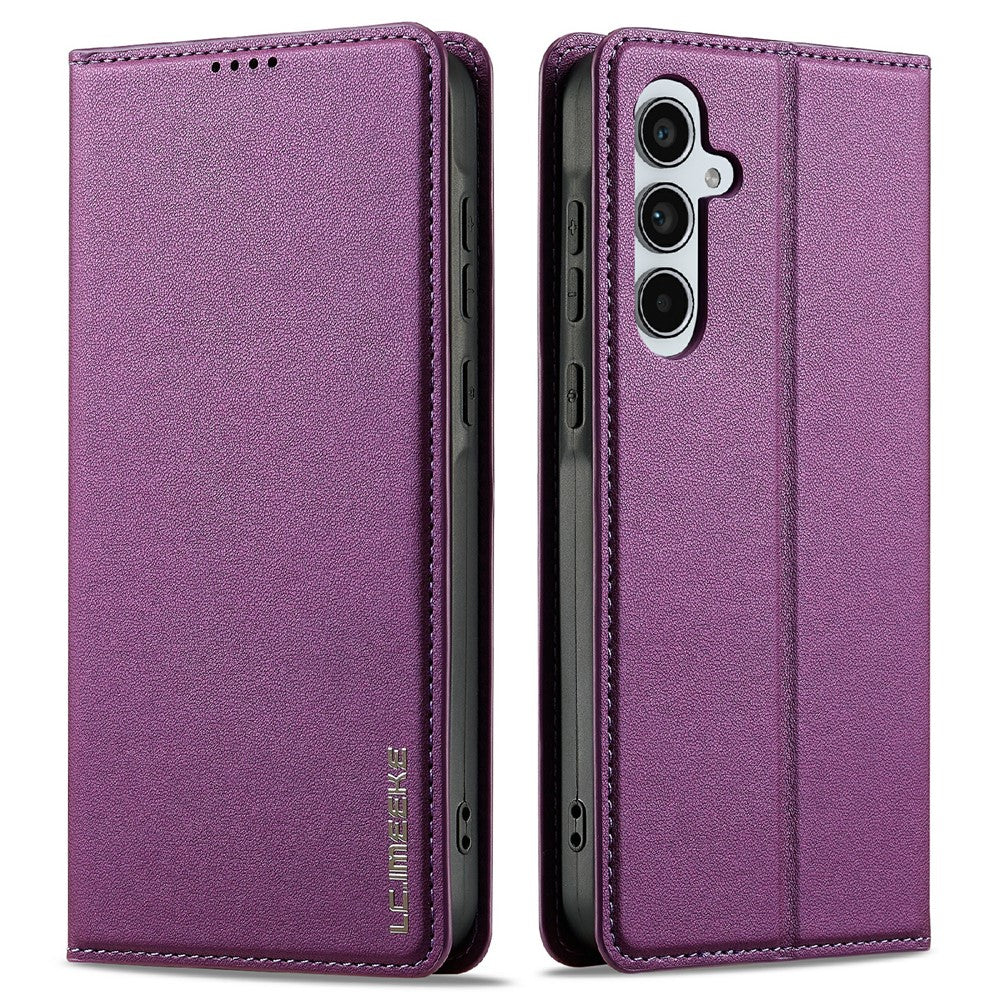 LC.IMEEKE-L1-Series-for-Samsung-Galaxy-S25-FE-Case-PU-Leather-Wallet-Stand-Protective-Phone-Cover-Purple