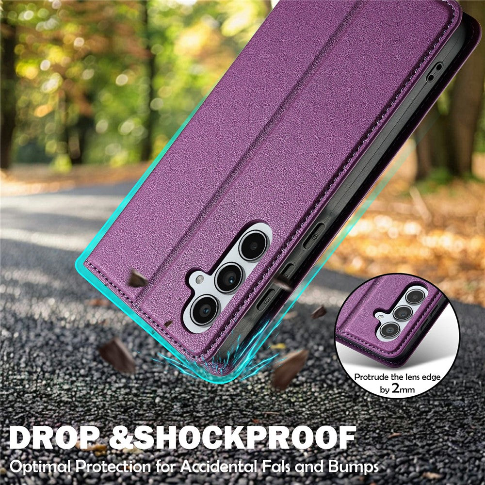 LC.IMEEKE-L1-Series-for-Samsung-Galaxy-S25-FE-Case-PU-Leather-Wallet-Stand-Protective-Phone-Cover-Purple