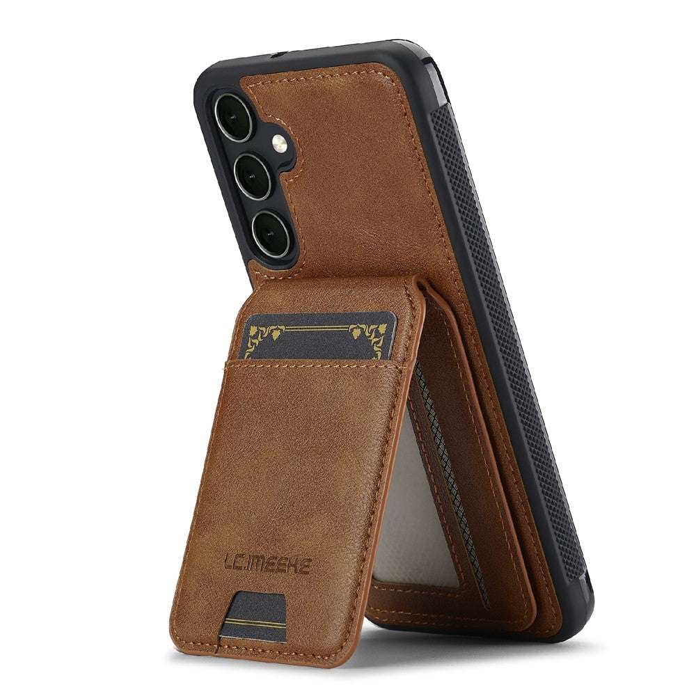 LC.IMEEKE-L3-For-Samsung-Galaxy-S25-FE-Magnetic-Case-Detachable-Card-Holder-Leather-TPU-Mobile-Cover-Brown
