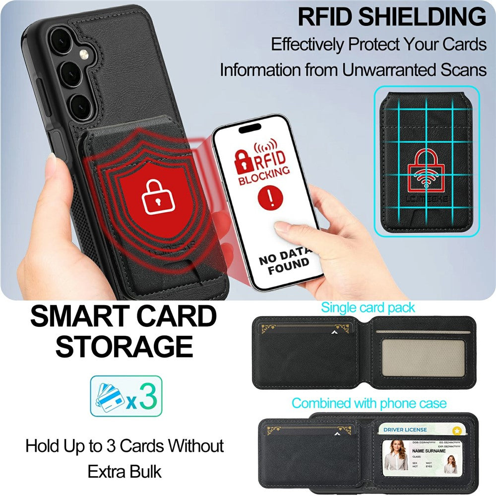 LC.IMEEKE-L3-For-Samsung-Galaxy-S25-FE-Magnetic-Case-Detachable-Card-Holder-Leather-TPU-Mobile-Cover-Black