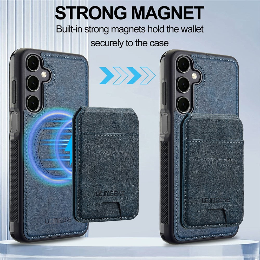 LC.IMEEKE-L3-For-Samsung-Galaxy-S25-FE-Magnetic-Case-Detachable-Card-Holder-Leather-TPU-Mobile-Cover-Blue