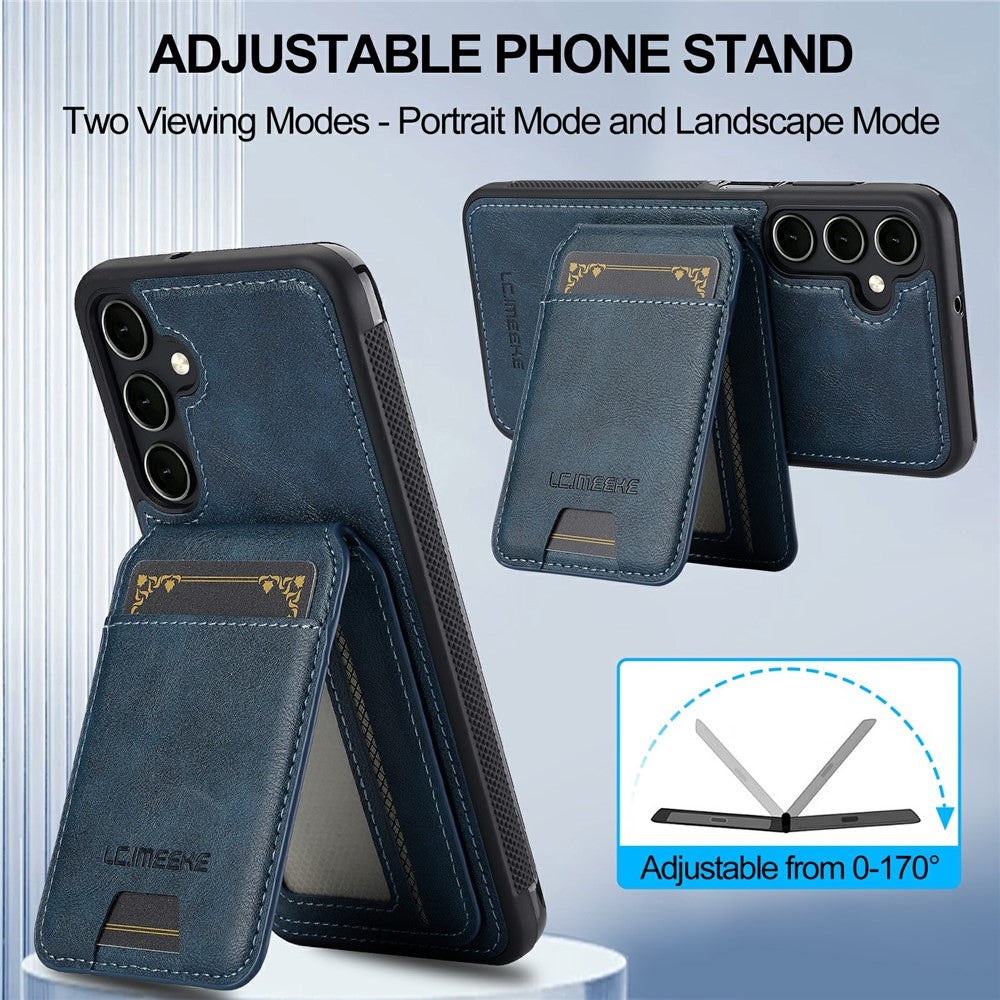 LC.IMEEKE-L3-For-Samsung-Galaxy-S25-FE-Magnetic-Case-Detachable-Card-Holder-Leather-TPU-Mobile-Cover-Blue