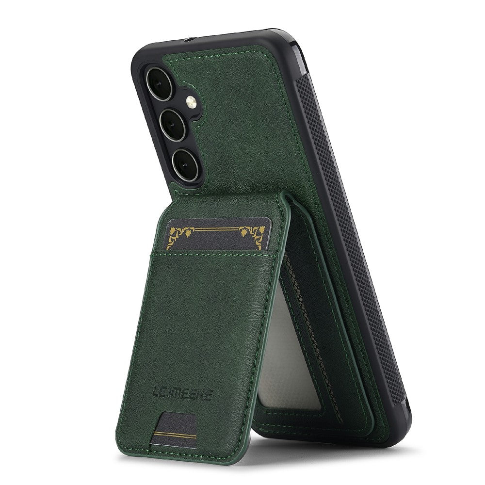 LC.IMEEKE-L3-For-Samsung-Galaxy-S25-FE-Magnetic-Case-Detachable-Card-Holder-Leather-TPU-Mobile-Cover-Green